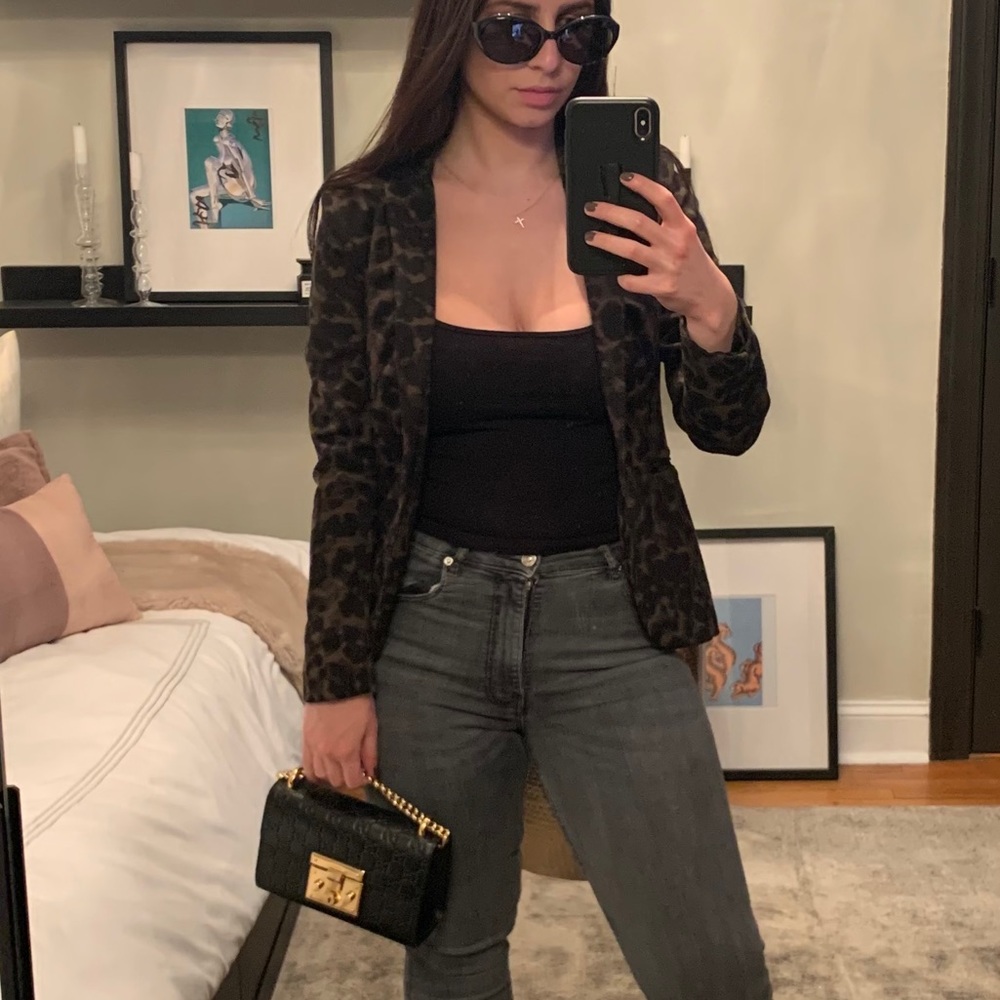 Blazer - Olive/Black Animal Print